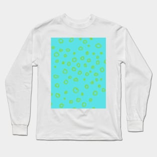 Abstract boho green bubble pattern Long Sleeve T-Shirt